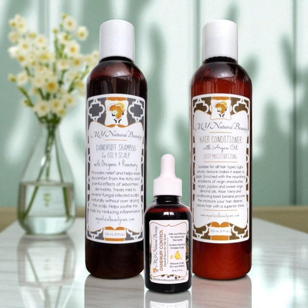 COMBO CASPA (CUERO CABELLUDO GRASO) | CHAMPÚ, ACONDICIONADOR, ACEITE
