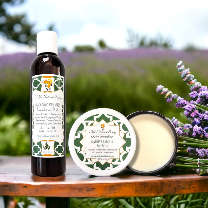 LAVENDER and MINT BLEND | Black Soap and Shea Butter Combo