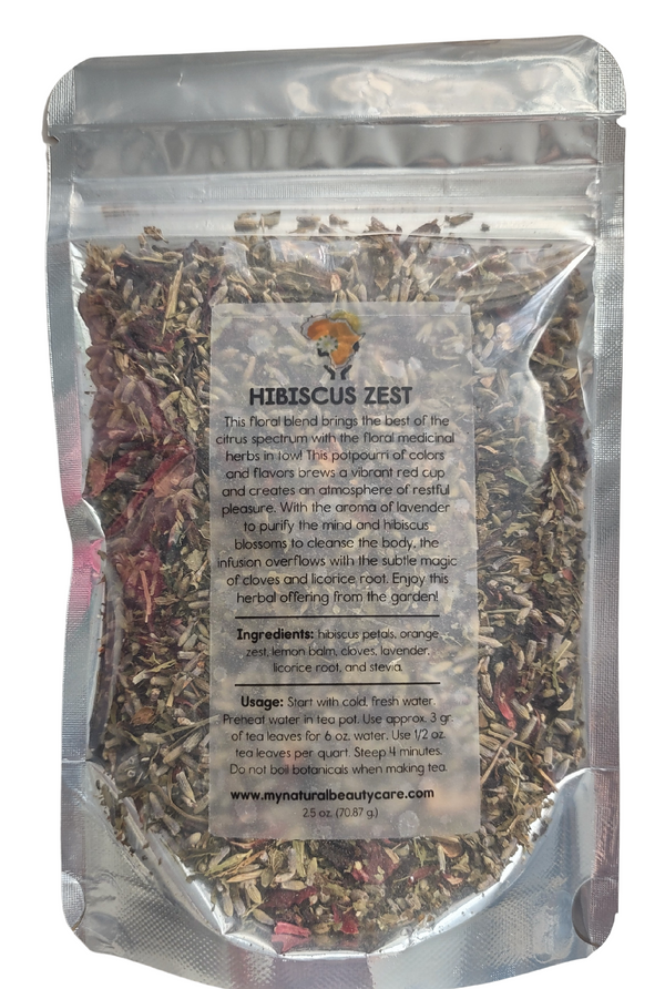 HIBISCUS ZEST brings the best of the citrus spectrum with floral & medicinal herbs to in tow! With the aroma of LAVENDER to purify the mind and HIBISCUS blossoms to cleanse the body, the infusion overflows with the subtle magic of CLOVES and LICORICE ROOT. Miami, Lauderdale, Palm Beach, South Florida, USA, Online