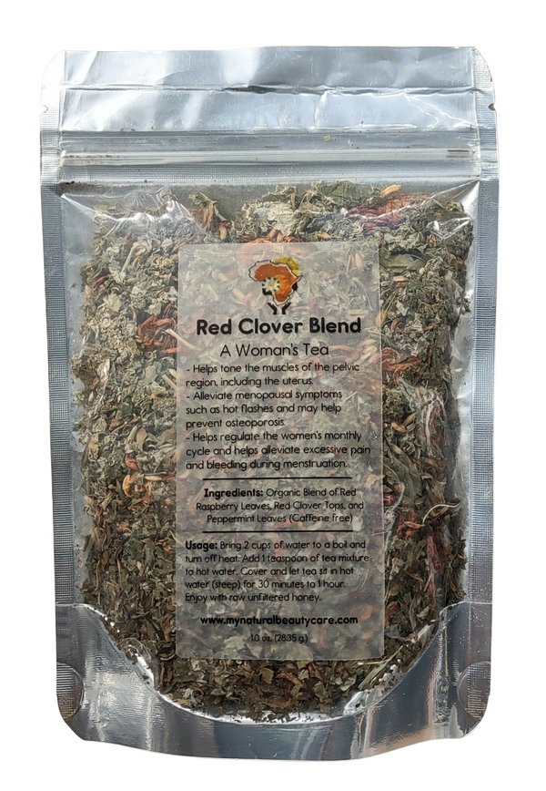 Red Clover Tea - Women's Health. Helps tone the muscles of the pelvic region, including the uterus. Alleviate menopausal symptoms (hot flashes). Helps regulate the women's monthly cycle and helps alleviate excessive pain and bleeding during monthly cycle. Miami, Lauderdale, Palm Beach, South Florida, USA