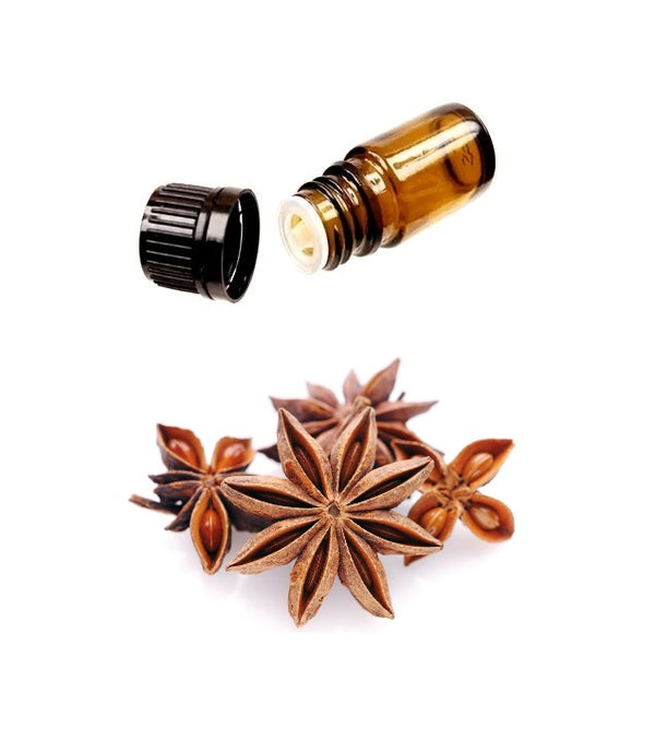 Buy Pure STAR ANISE Essential Oil Online (Therapeutic Treatment) - MY Natural Beauty essential oils are 100% pure & natural - Star anise oil  is steam-distilled from the crushed seeds of the star anise plant - Often used as a flavoring agent and in cosmetics. Miami, Ft Lauderdale, Palm Beach, South Florida, Online