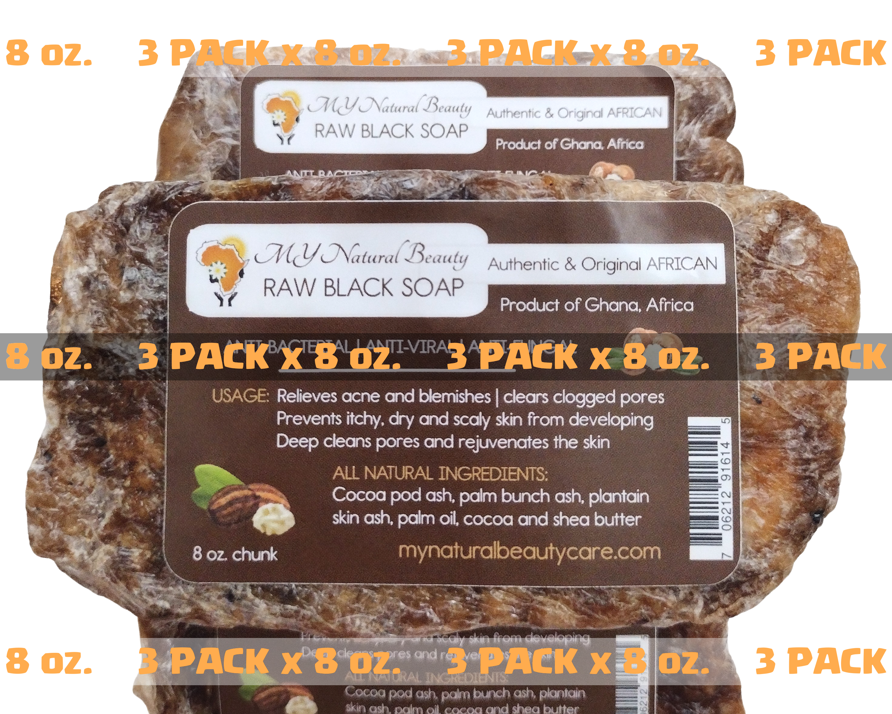 ORIGINAL - 3 x Ghana Super Blend Black Soap Bar – My Natural Beauty